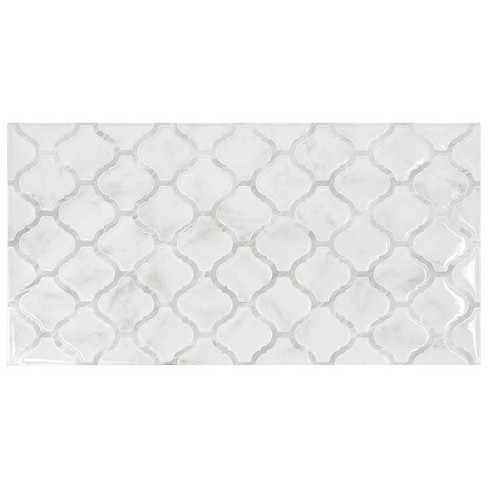 Smart Tiles 2pk Xl Glossy Peel & Stick 3d Tile Paper Backsplash Arabesco  Marble : Target
