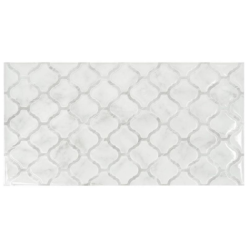 Smart Tiles 2pk XL Glossy Peel &#38; Stick 3D Tile Paper Backsplash Arabesco Marble, 1 of 7
