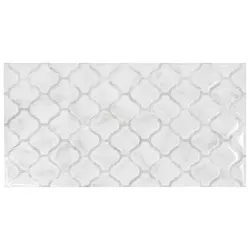 Smart Tiles 2pk XL Glossy Peel & Stick 3D Tile Paper Backsplash Arabesco Marble