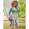 Women's Maternity Dress Long Sleeve Vintage Floral Patchwork Dress Flared A-Line Swing Casual Party Midi Dress - 4 of 4