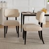 Set of 2 Modern Fabric Upholstered Dining Chairs, Armless Dining Chair with Rubber Wood Legs, Farmhouse Wooden Chairs for Dining Room-Koiai - 2 of 4