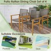 Costway Set of 4 Patio Dining Chairs Outdoor Acacia Wood Rattan Armchairs Garden Balcony - 2 of 4