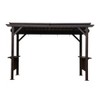 DOMETOUR 6.5x12FT Hardtop Grill Gazebo, Outdoor BBQ Canopy with 2 Shelves & Sloped Steel Roof, Patio/Backyard Metal Shelter, Brown - 2 of 4