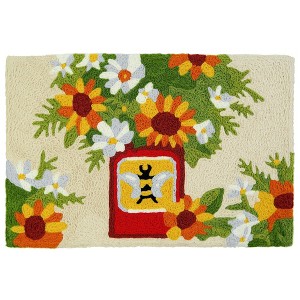 Jellybean Honey Bee Design Doormat – Durable Outdoor Tin Can Print, 18"x30", Weather Resistant - 1 of 3