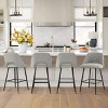 Edwin 26.5" inches Fabric Counter Height Stools,Armless Upholstered Counter Stools With Backs Set Of 4,Black Metal Frames-Maison Boucle - 2 of 4