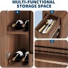 Folding Dining Table with Storage Drawers & Wheels, Space-Saving Kitchen Table for Small Spaces & Apartments - 3 of 4