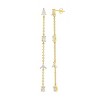 Adornia 14k Gold Plated Chain Sweeper Earrings with Mixed Shape Stones - 4 of 4