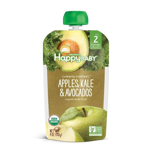 HappyBaby Clearly Crafted Apples Kale & Avocado Baby Food Pouch - (Select Count) - image 1 of 4