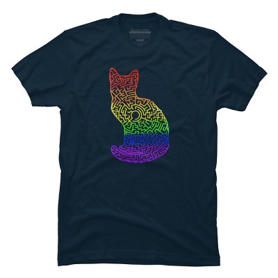 Adult Design By Humans Pride Rainbow Cat Maze By MisoKnotty T-Shirt