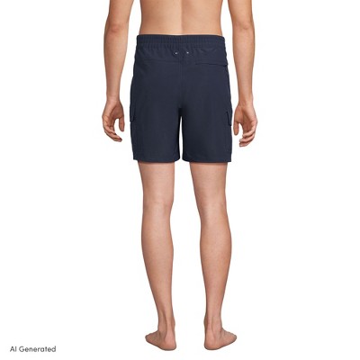 Lands' End Men's 7" Quick Dry Cargo Swim Short - Medium - Radiant Navy — фото 5