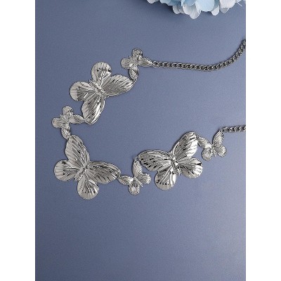 SOHI Women's Silver Butterfly Waist Chain