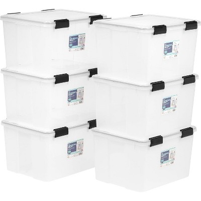 Iris Usa 30.6qt Weatherpro Airtight Plastic Storage Bin With Lid And Seal  And Secure Latching Buckles : Target