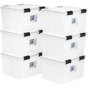 IRIS USA 46.6qt WEATHERPRO Airtight Plastic Storage Bin with Lid and Seal and 4 Secure Latching Buckles