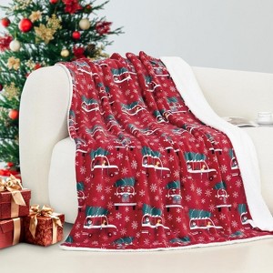 Comfort Ultra-Plush Flannel Blanket Christmas Plaid Christmas Tree. - 1 of 4