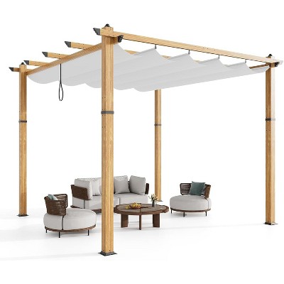 imitation wood grain column off-white curtain