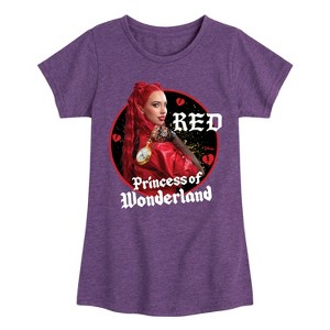 Girls' - Disney - Red Princess Of Wonderland Fitted Short Sleeve Graphic T-Shirt - 1 of 4