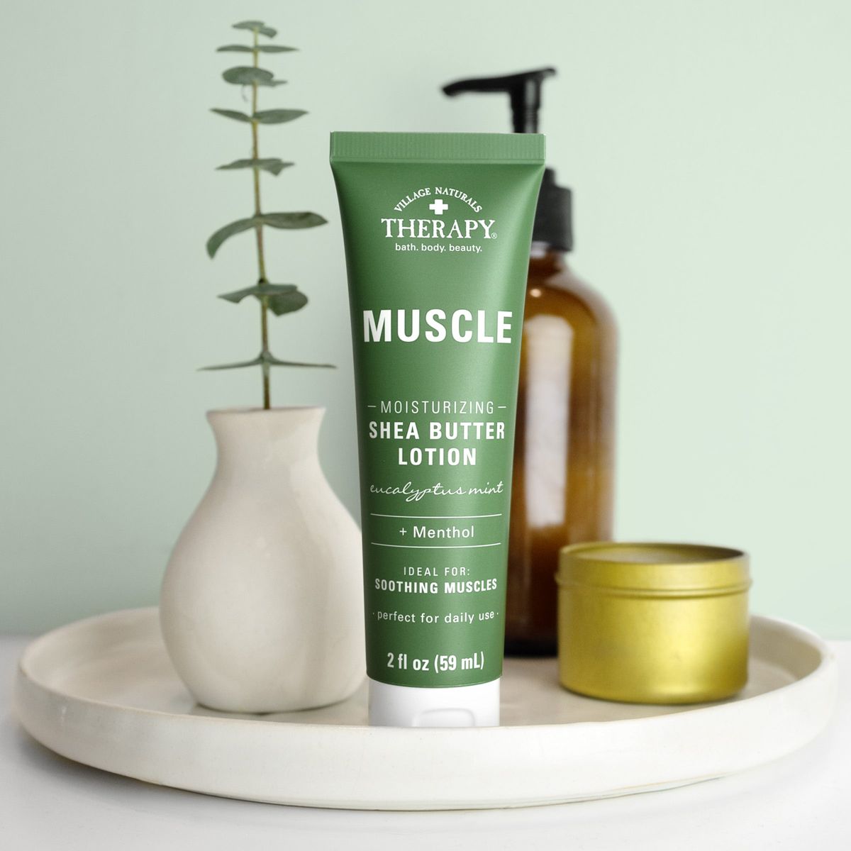 Village Naturals Therapy Muscle Moisturizing Shea Butter Lotion, Eucalyptus Mint Scent - thumbnail 8