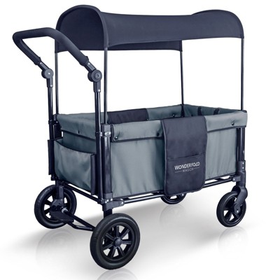 folding wagon with push handle