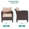 Sonkuki Outdoor 2 PCS Patio Rattan Furniture Set 2 Rattan Chair W/Soft Cushions - 3 of 4