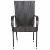 vidaXL Dining Chair Set of 6 Brown PE Rattan, Powder-Coated Steel - 3 of 4