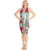 HAPPY BAY Womens Beachwear Summer Beach Swim Cover Up Wrap Skirt Swimsuit Bikini Sarong Wraps Pareo Coverups for Women One Size Pink Hibiscus, Green - 4 of 4