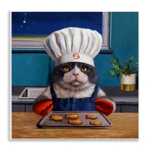 Stupell Industries Fresh Baked Fish Cookies Cat Chef Astrological Symbol Wall Plaque Art - 1 of 4