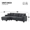 100" Modern Convertible L-Shaped Sectional Sofa with Removable Ottoman, Suede Velvet Upholstery & Throw Pillows - 3 of 4