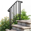 Mojgar Handrails for Outdoor Steps, Stair Handrail Fits 2 to 3 Steps, Wrought Iron Hand Rail Stair Railing Kit - 2 of 4