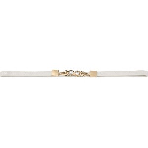 INSPIRE CHIC Women's Thin Elastic Pearl Buckle Belts for Dresses Shirt - 1 of 4