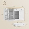 Modern Sideboard Cabinet, 41" Kitchen Buffet Cabinet with Drawer, Adjustable Shelf, 3 Doors for Dining Room - 3 of 4
