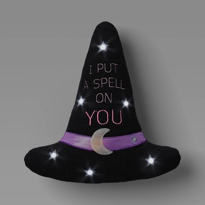 13"x12" Witch Hat Novelty Shaped Throw Pillow Black - Hyde and EEK! Boutique™