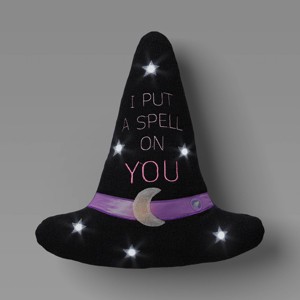 13"x12" Witch Hat Novelty Shaped Throw Pillow Black - Hyde and EEK! Boutique™ - 1 of 4