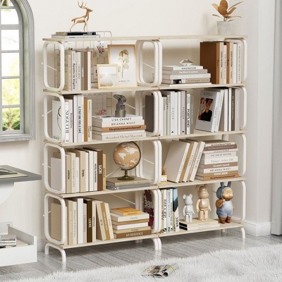 NicBex 4-Tier Industrial Bookshelf,63" Tall Book Rack with Metal Frame and Open Shelves for Bedroom,Living Room,Office,Easy Assembly