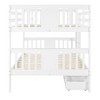 Full over Full Bunk Bed with Drawers and Ladder for Bedroom, Guest Room Furniture-White - 4 of 4