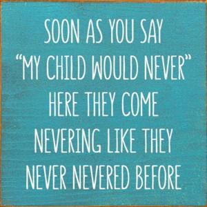Slickblue Funny Parenting Quote Wood Wall Sign – Rustic 7x7 Home Decor for Moms and Dads, Multiple Color Options - 1 of 3