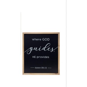 Wall Plaque Set of 2 with 16 Inch Height Inspirational MDF Wood Design for Home Decor By Melrose - 1 of 3