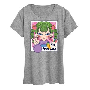 Women's - Instant Message - Cute Anime Girl Short Sleeve Graphic T-Shirt - 1 of 4