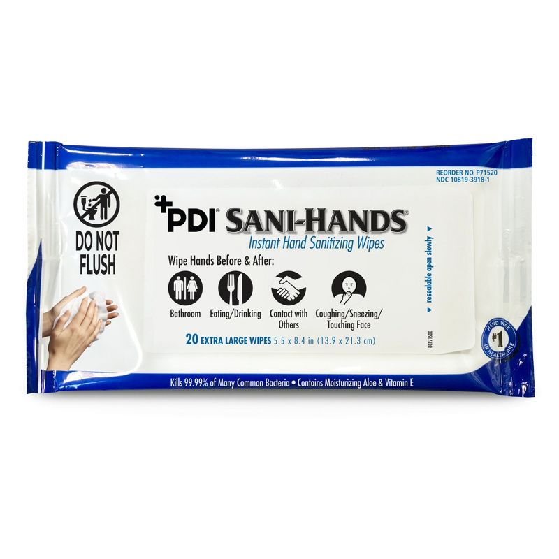Sani-Hands Hand Sanitizing Wipe Scented 20 Count Soft Pack, 1 of 6