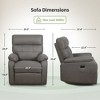 Swivel Rocker Power Recliner Chair with USB & Type-C Ports and Overstuffed Cushion - 3 of 4