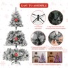 6 Ft Artificial Snow Flocked Christmas Tree, 850 Branches Christmas Tree with 400 Led Lights - 4 of 4