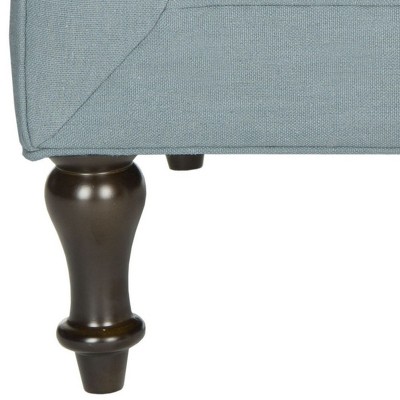 Sky Blue Transitional Tufted Corner Chair with Birch Legs