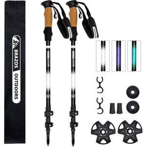 Brazos Trekking Poles for Hiking | Collapsible Walking Stick | 24 to 54 (Pair of 2) 9.7oz Ultra-Light Aluminum with Cork Grip | Hiking in All Terrains - 1 of 2