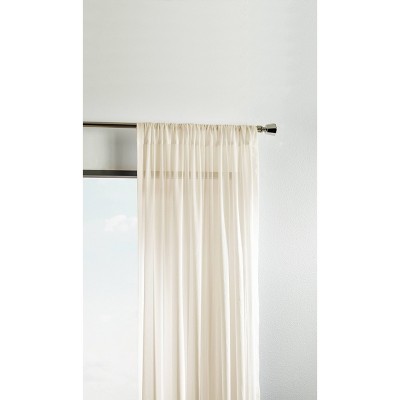 Ivory Sheer Pleated Rod Pocket 95" Window Panel