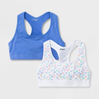 Girls' 2pk Ribbed Sports Bra - Cat & Jack™ Pink L