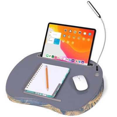 Bamboo Lap Desk with Powerbank and Charging Cable Brown/Black - Threshold™