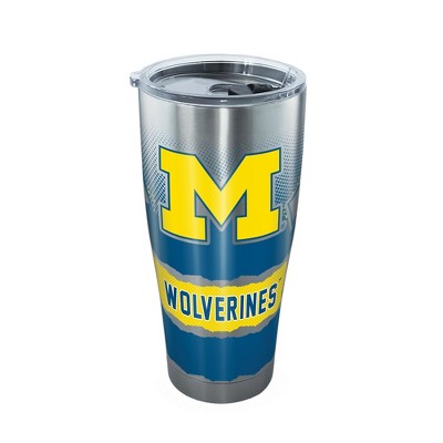 NCAA Michigan Wolverines Knockout 30oz Stainless Steel Tumbler With Lid