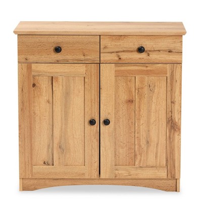 Lauren 31.5" Oak Brown Wood 2-Door Buffet Cabinet