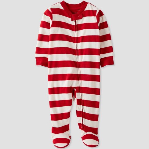 Little Planet by Carter s Organic Baby Striped Sleep N Play White Red Newborn