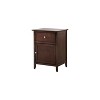 HomeStock Cappuccino Nightstand 28x23x17 with Three Drawers, Contemporary Bedside Table for Storage and Sleek Bedroom Modern Accent - 2 of 4