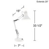 360 Lighting Shoup 33 1/2" Tall Large Modern Desk Lamp USB Port Architect Adjustable Height White Finish Metal Single Home Office Living Room Charging - 4 of 4